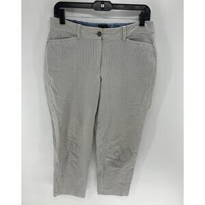 Talbot's The Perfect Crop blue/white seersucker striped pants